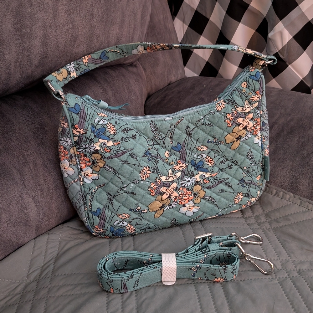 Vera Bradley Frannie Crescent Crossbody bag in Sunlit Garden Sage BNNU - Picture 2 of 2